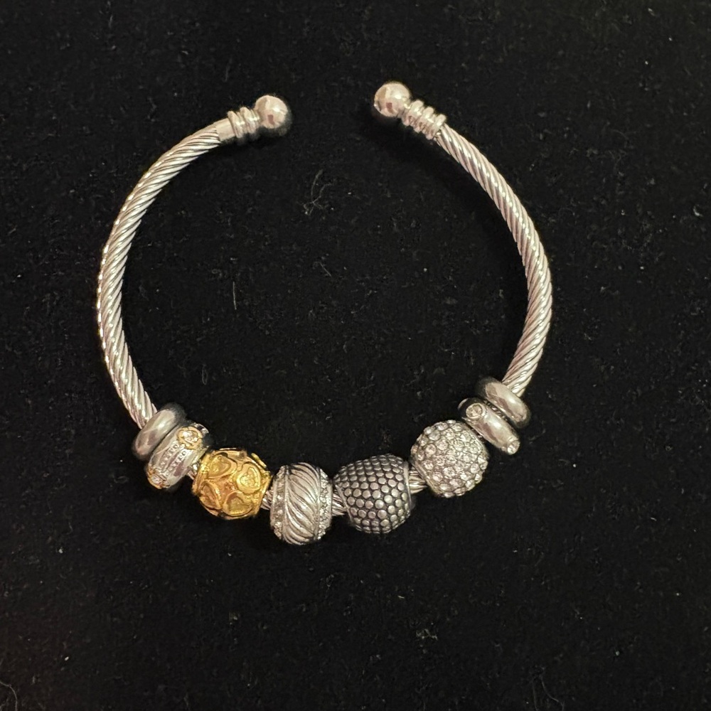 Emma Skye Jewelry Designs 6-Charm Stainless Steel Bracelet